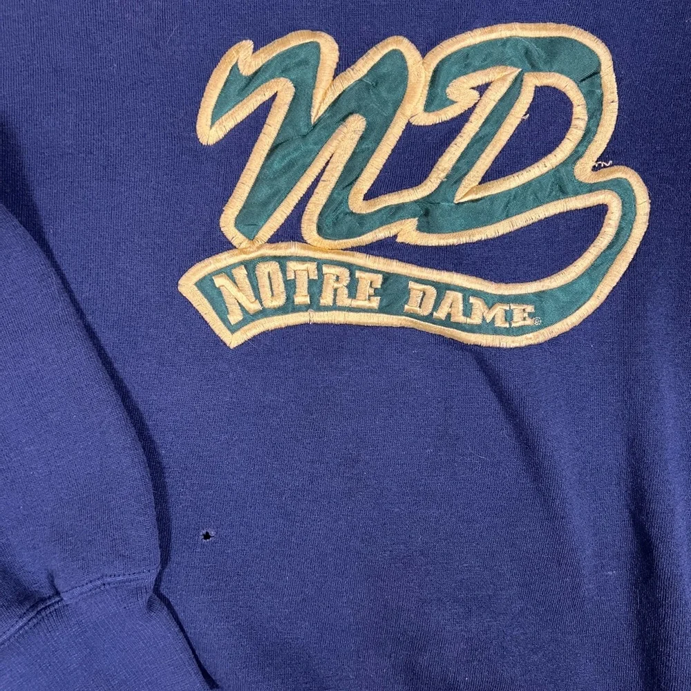 Vintage Notre Dame Crewneck Sweatshirt, Navy - Picture 4 of 6